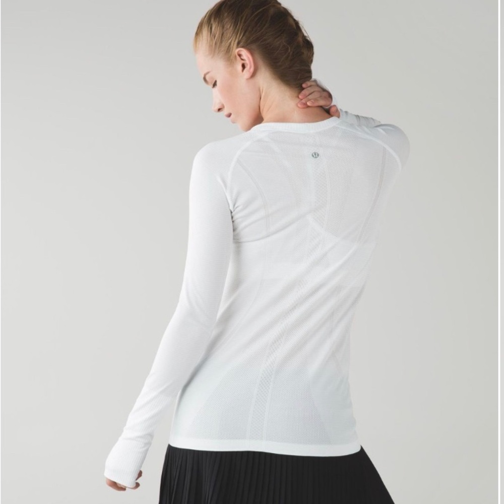 Lululemon Swiftly Tech Long Sleeve Crew NWT Sz 6 Heathered White